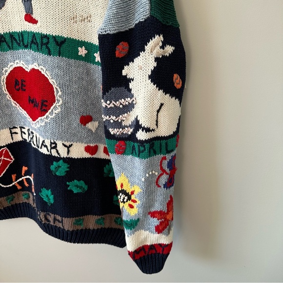 Christopher & Banks Vintage Embroidered Storybook Seasons Cardigan Sweater Large - Picture 11 of 16